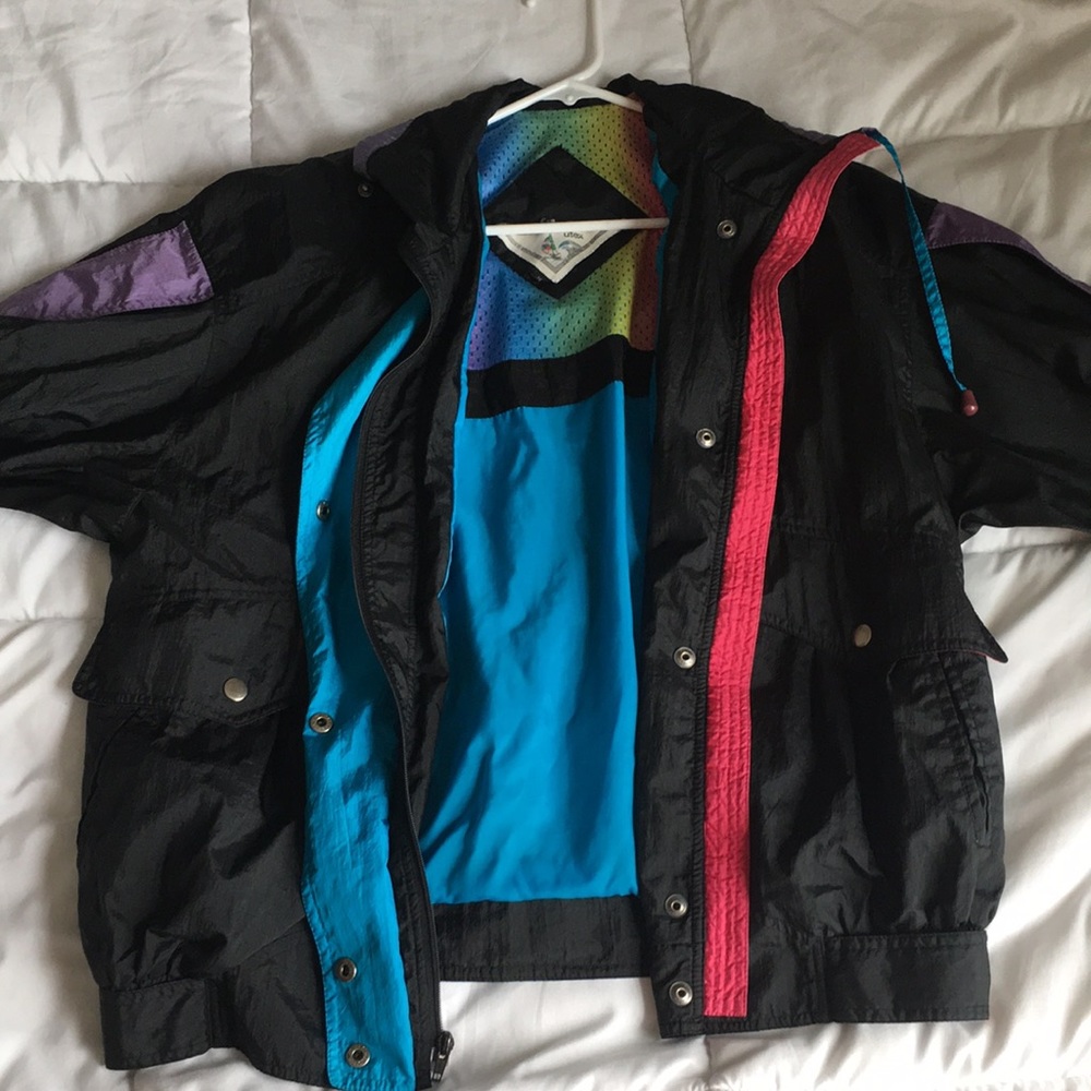 multicolored track jacket